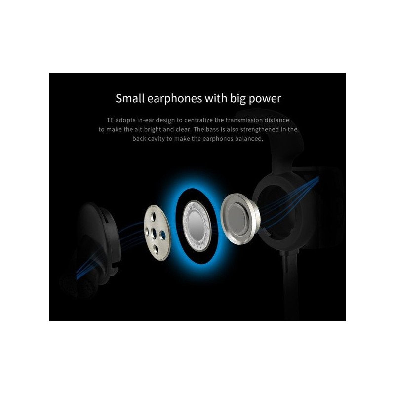 Bluedio TE Sport Draadloze Bluetooth-oortelefoon met ingebouwde microfoon Zweetbestendig in oortelefoon - zwart