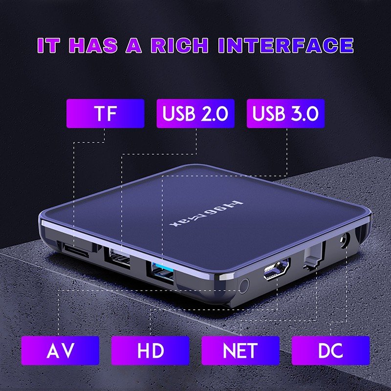 H96 Max V12 RK3318- Mediaspeler - 64GB - Android 12 - Met afstandsbediening