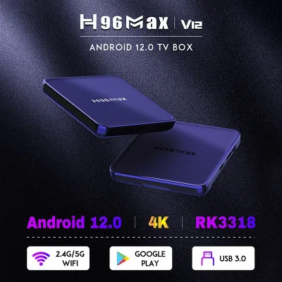 H96 Max V12 RK3318- Mediaspeler - 64GB - Android 12 - Met afstandsbediening