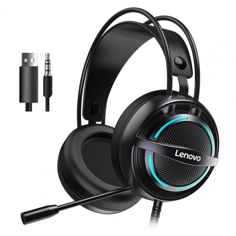 Lenovo Thinkplus Gaming Headphones G30 - Bedrade Koptelefoon - Met Microfoon - 3,5mm & USB - Zwart