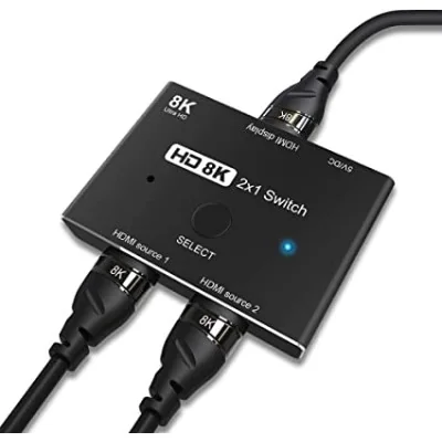 AFINTEK 8K ULTRA HD HDMI bidirectional switcher - HDMI Switch & HDMI Splitter | Metaal - zwart