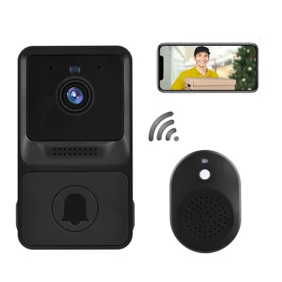 AFINTEK Mini Video Deurbel Met WiFi en Microfoon - Intercom - Nachtmodus - Inclusief app - Inclusief Chime - Zwart