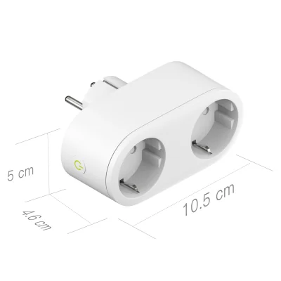 Meross Smart WiFi Smart Plug - Dubbele Stekker - Slimme Stekker - HomeKit - 1 Stuk