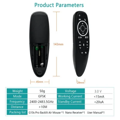 G10s Pro Backlit 2.4G Air Mouse Remote Control