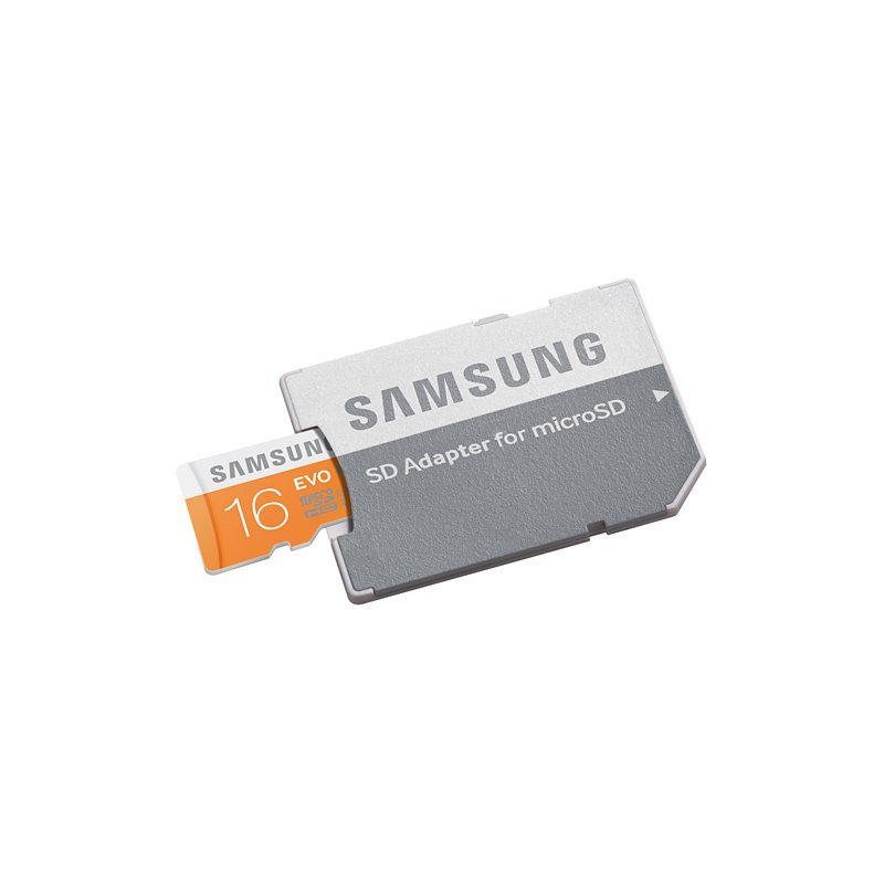 16GB Samsung EVO MicroSD geheugenkaart Class 10 + MicroSD naar SD adapter (SD kaart)