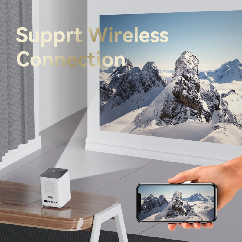 AFINTEK Mini WiFi Projector 1080p Full HD | 6500 Lumens | RJ45 - Wit
