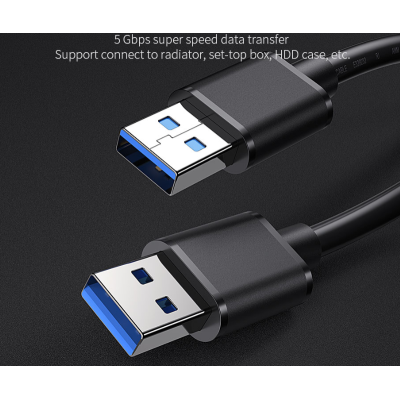 Essager USB Male Naar USB Male | USB 2.0 | 50 cm - Zwart