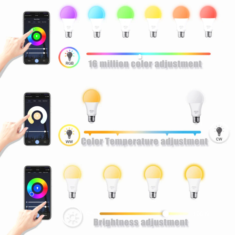 AFINTEK Smart Life Slimme Lamp - E27 - Slimme Verlichting - RBG - Diverse kleuren